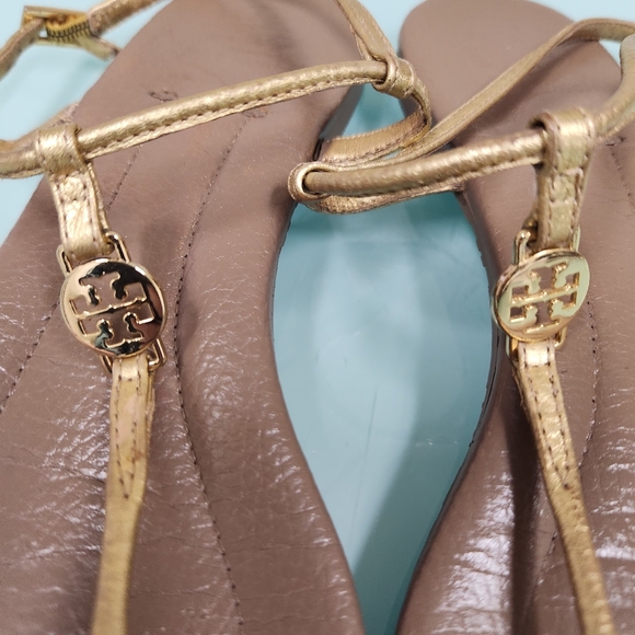 Tory Burch Gold and Tan Sandals - Picture 3 of 8